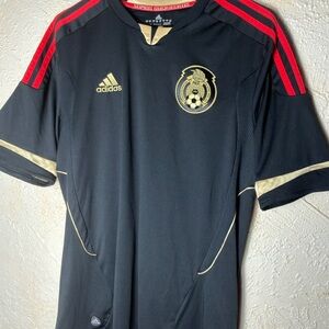 Adidas Black Jersey with Red and Gold Accents